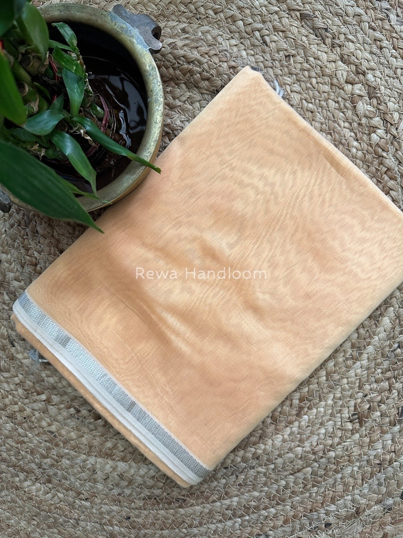 Maheshwari Peach Gicha Weaving Saree GPS01