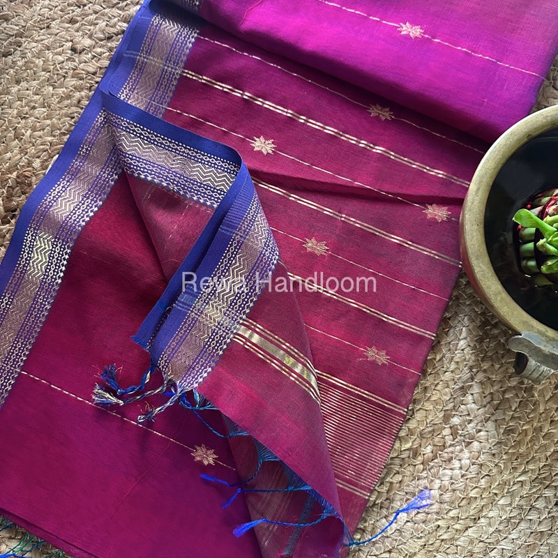  Zari Butti Maheshwari Saree