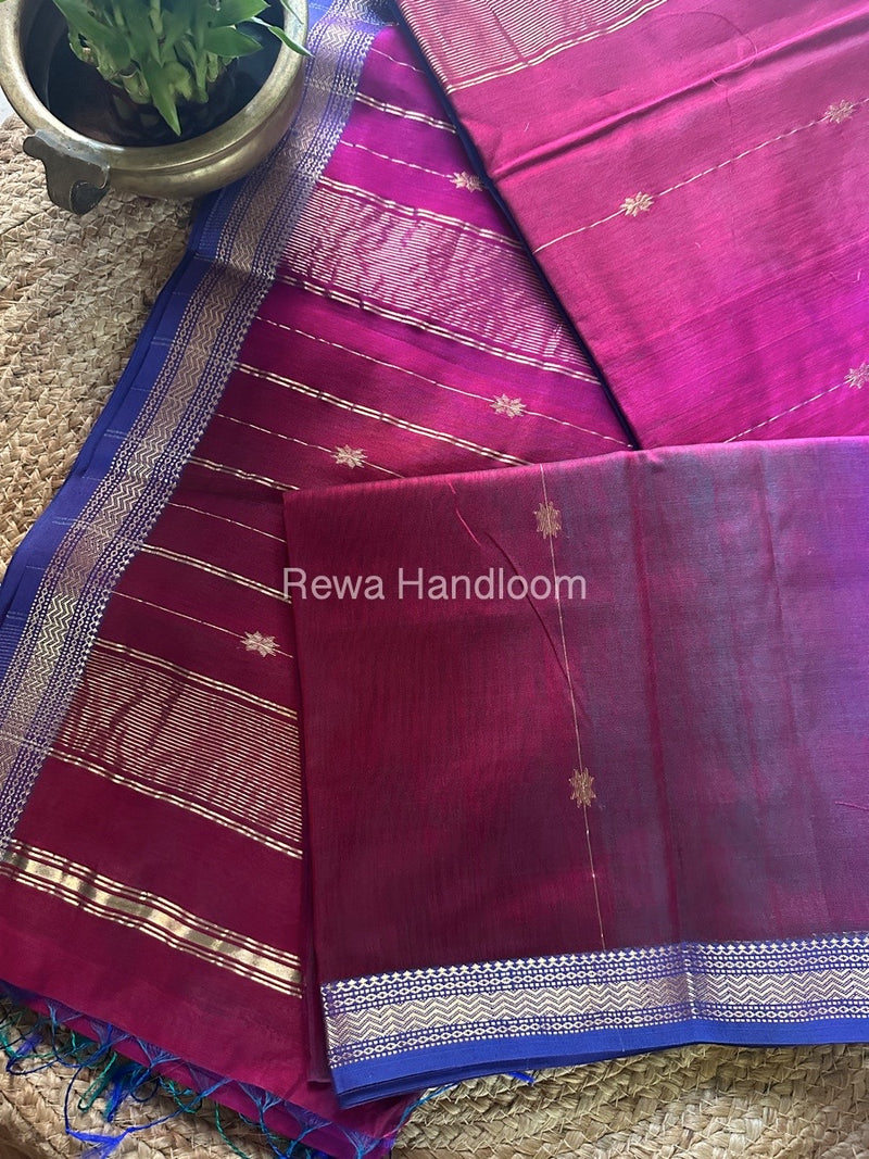  Zari Butti Maheshwari Saree