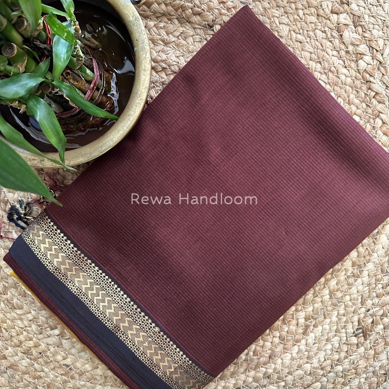 Maheshwari Brown Rasta Lehar Saree RL02