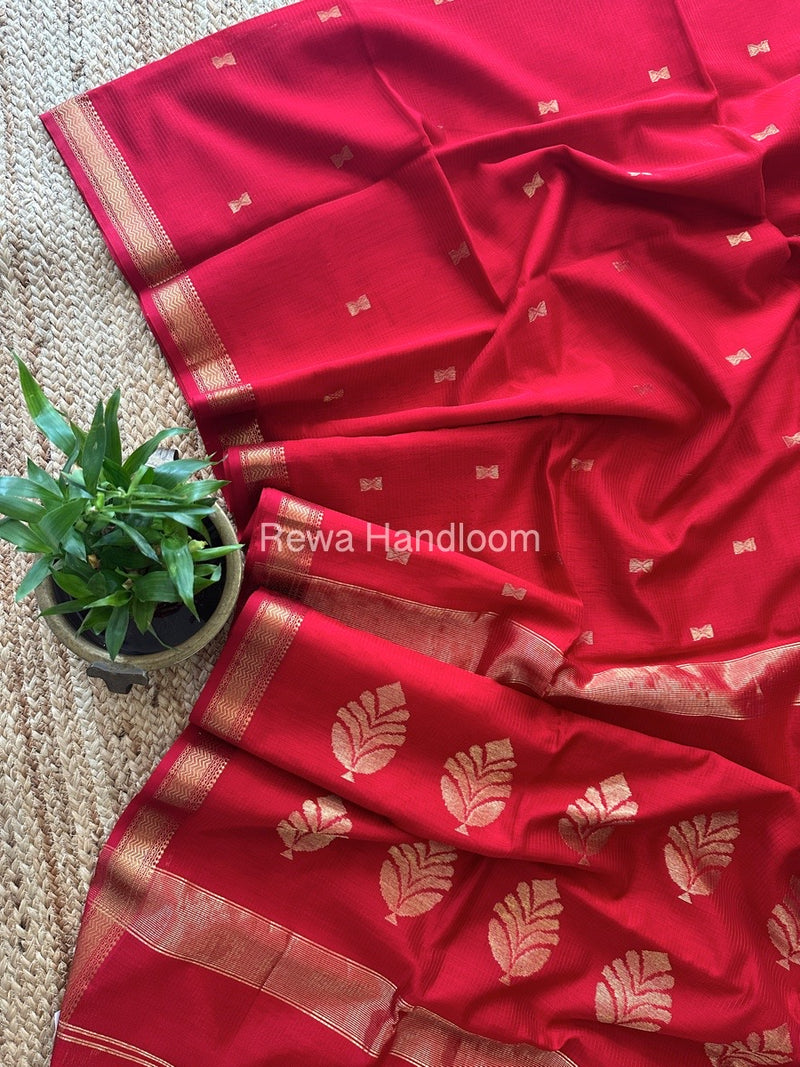  Butta Pallu Zari Border Saree Maheshwari Saree