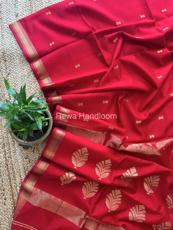  Butta Pallu Zari Border Saree Maheshwari Saree