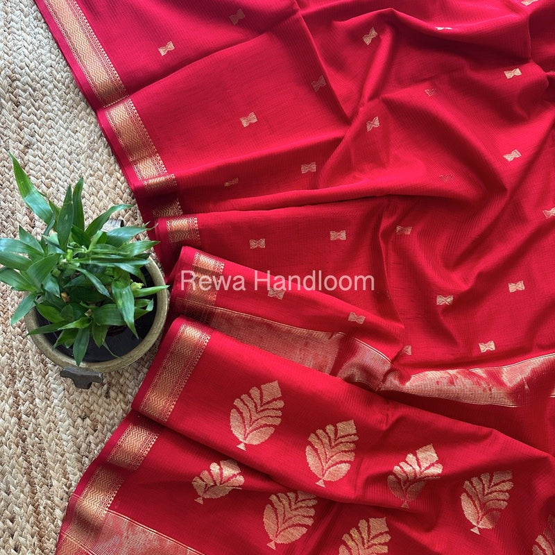  Butta Pallu Zari Border Saree Maheshwari Saree