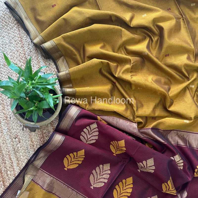  Butta Pallu Zari Border Saree Maheshwari Saree