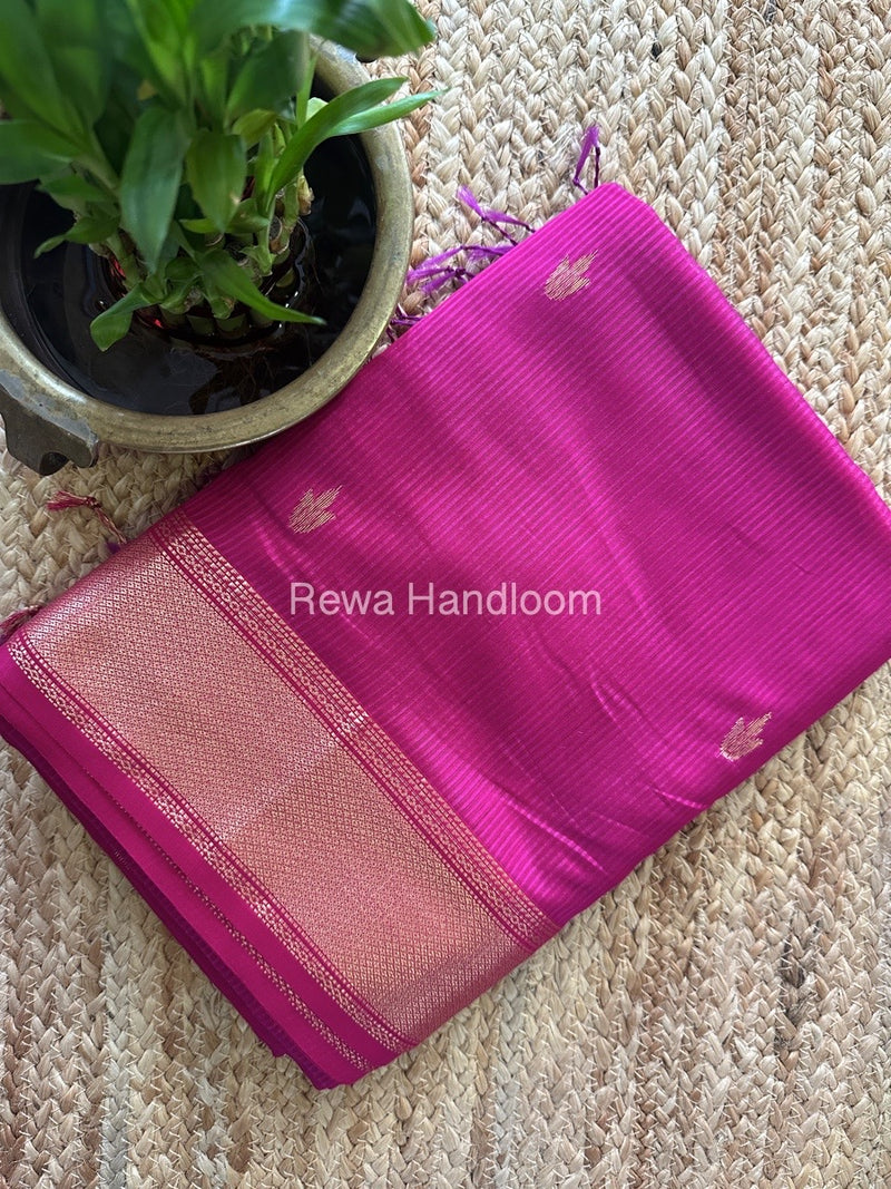 Maheshwari Pink Butta Pallu Silk Saree ZM021