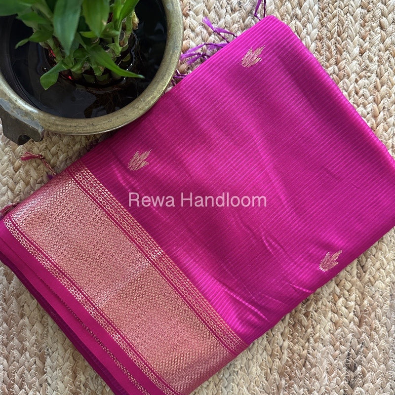 Maheshwari Pink Butta Pallu Silk Saree ZM021