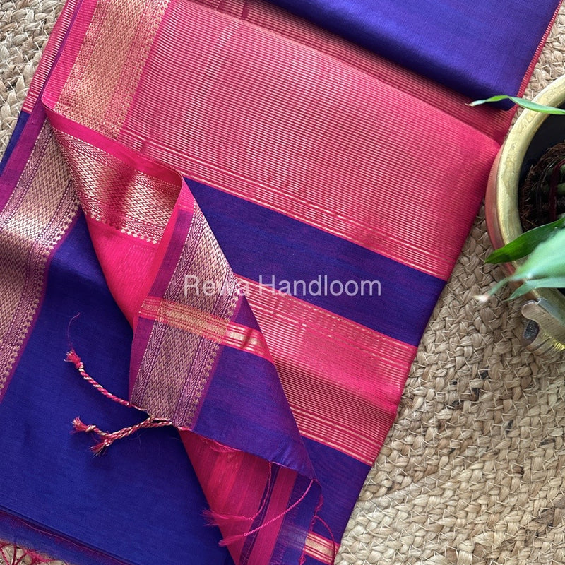 Maheshwar Violet Rewa Lehar Saree ZBS04 