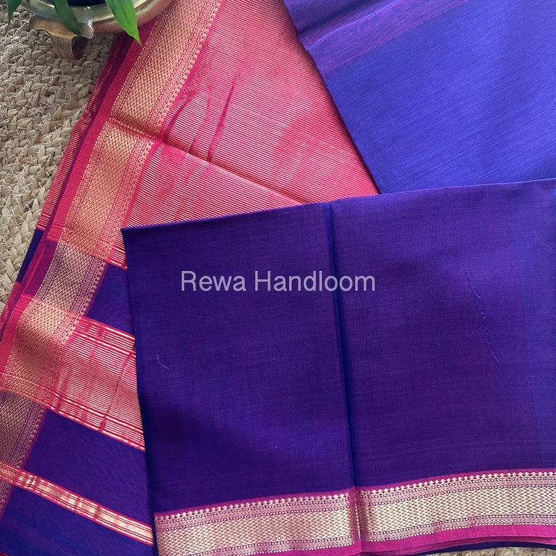 Maheshwar Violet Rewa Lehar Saree ZBS04 