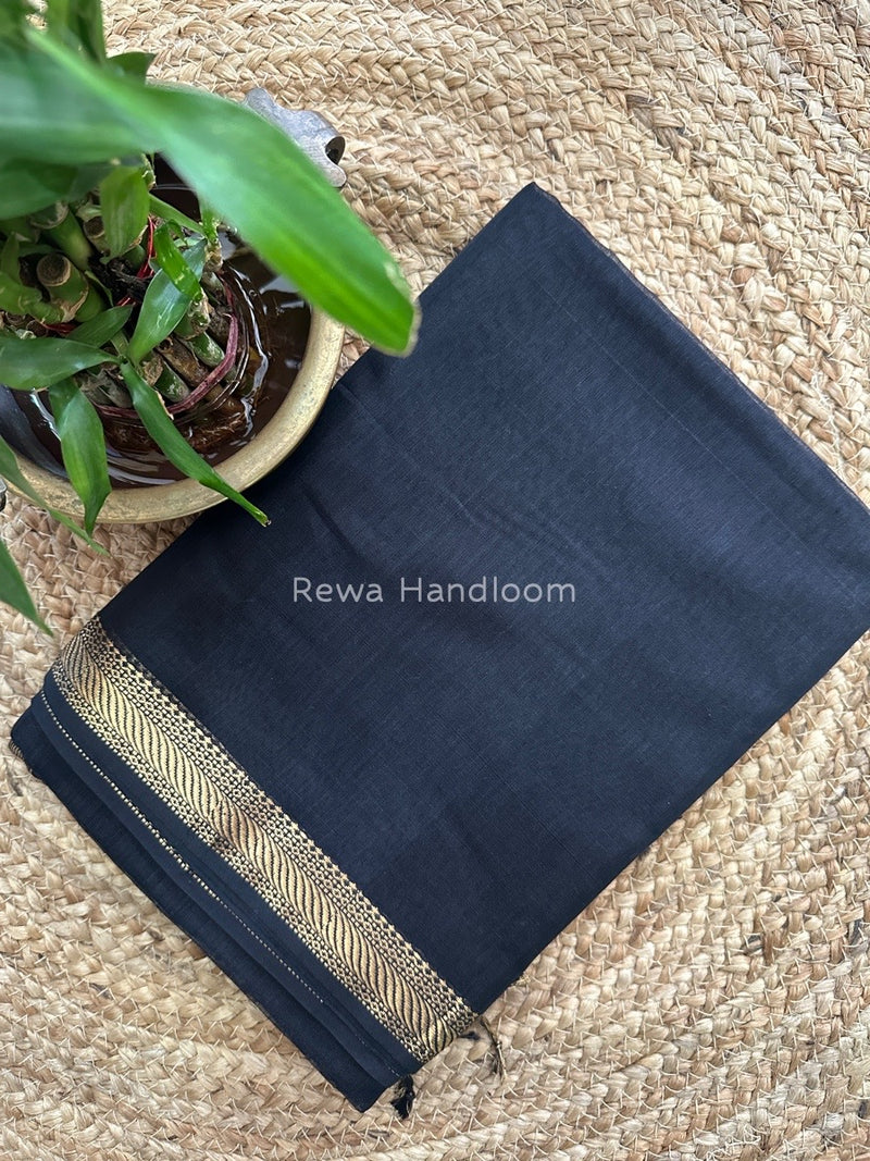 Maheshwari Black Gicha Weaving Saree GPS014