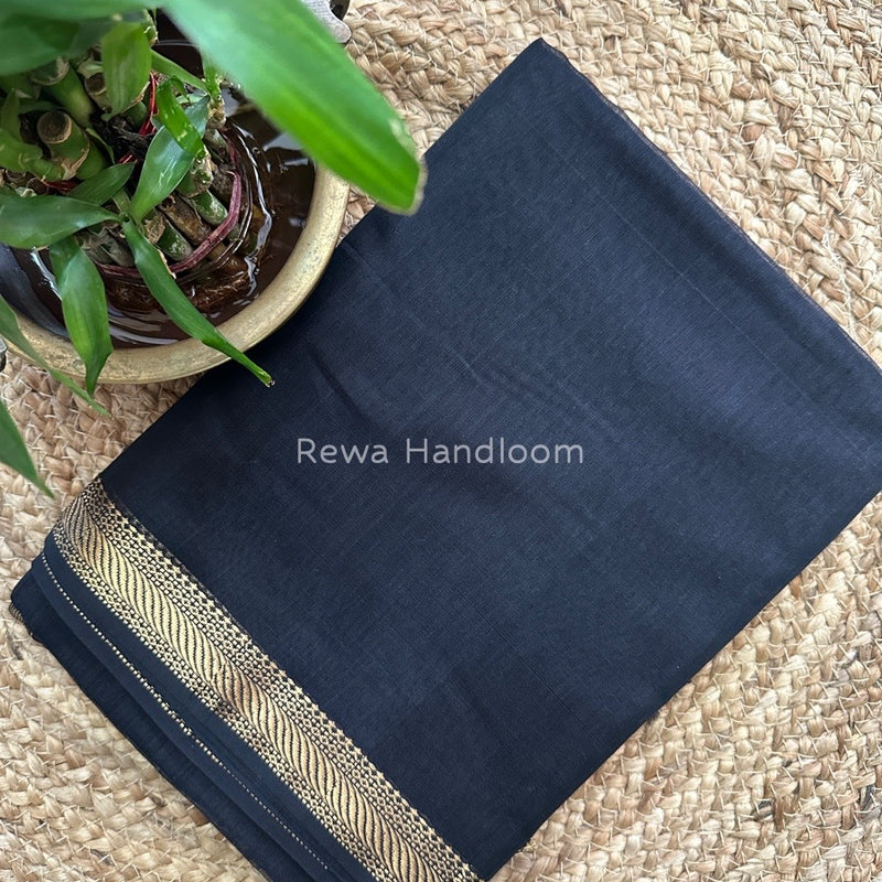 Maheshwari Black Gicha Weaving Saree GPS014