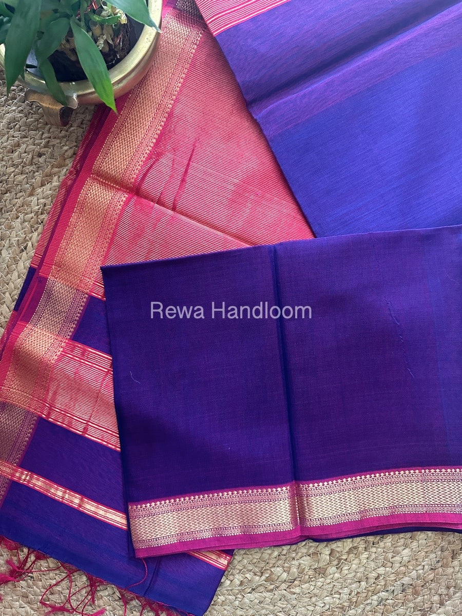 Maheshwar Violet Rewa Lehar Saree ZBS04 