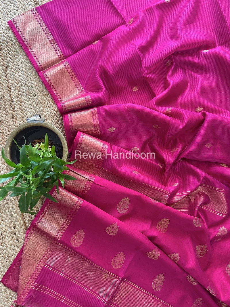 Maheshwari Pink Butta Pallu Silk Saree ZM021