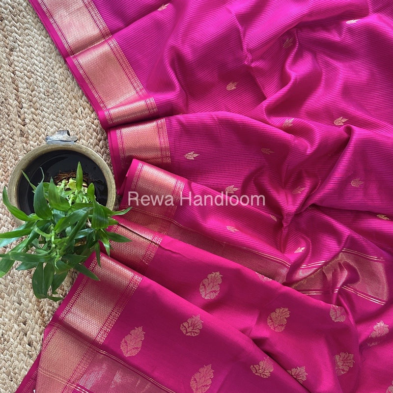 Maheshwari Pink Butta Pallu Silk Saree ZM021