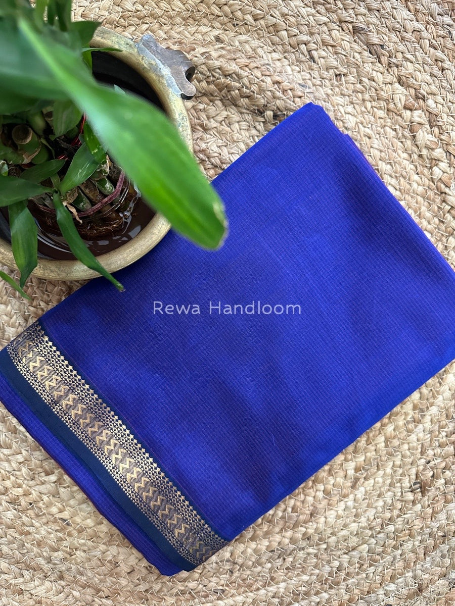 Maheshwari Deep Blue Rasta Lehar Saree RL06
