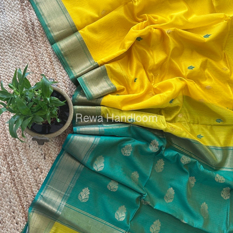 Maheshwari Yellow Butta Pallu Silk Saree ZM0015