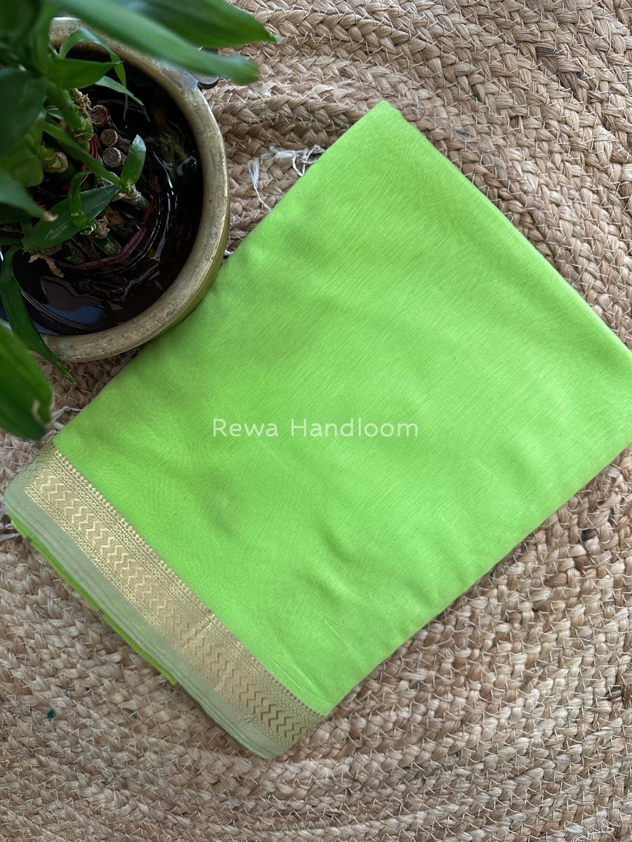 Maheshwari Green Rasta Lehar Saree RL014