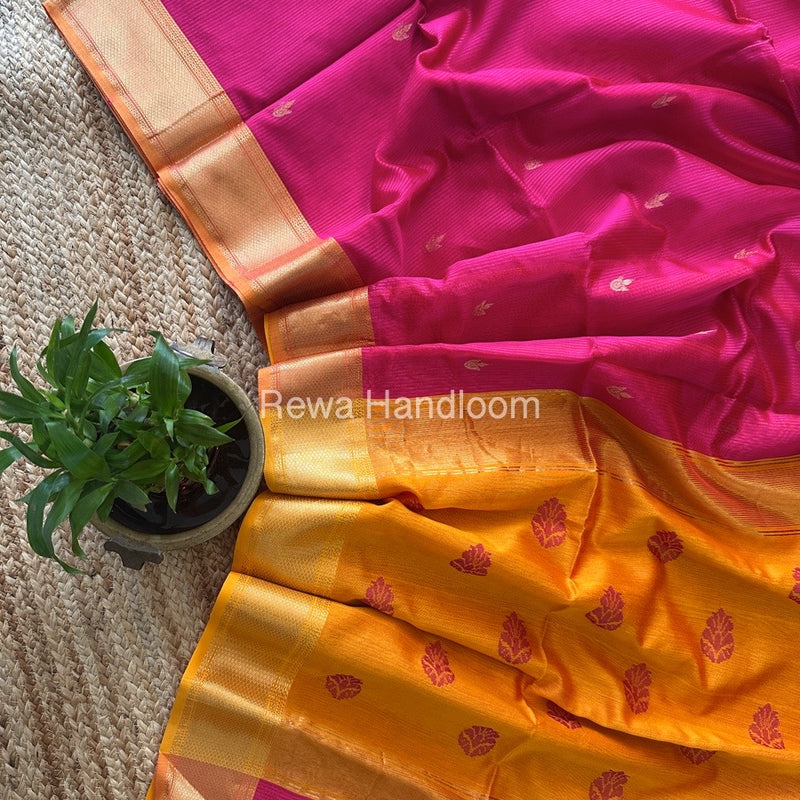 Maheshwari Rani Pink Butta Pallu Silk Saree ZM017