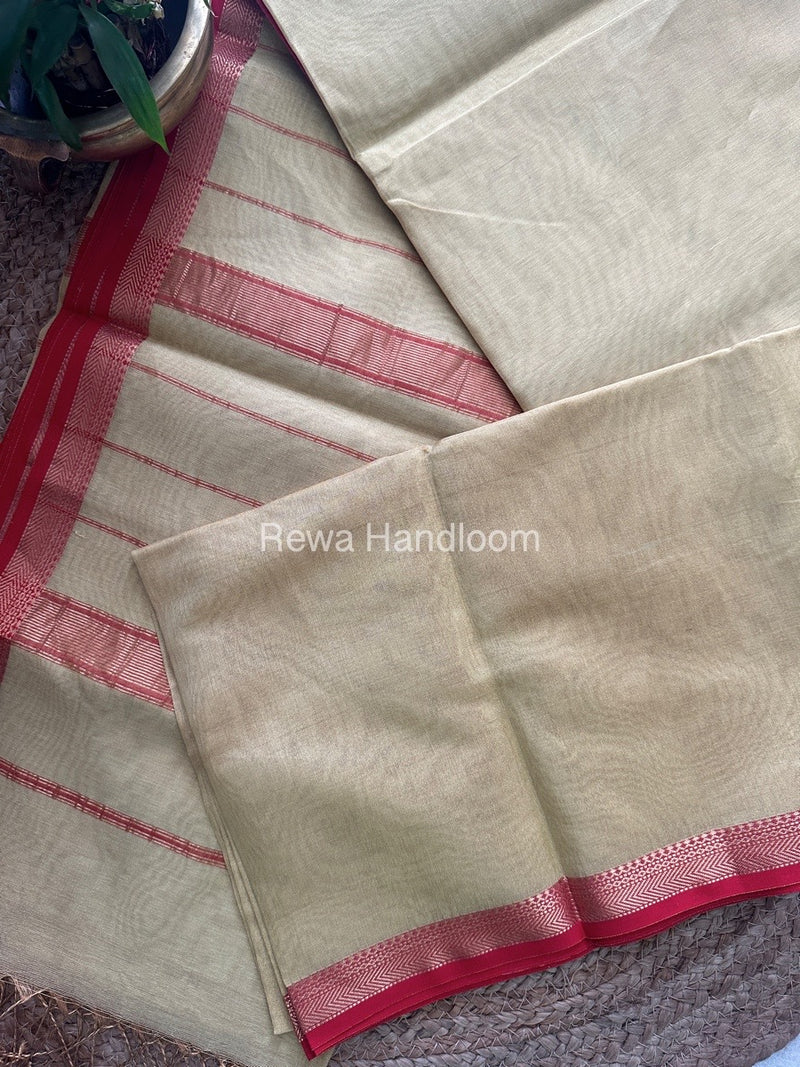 Maheshwari Pista Green Tissue Silk Saree TB06