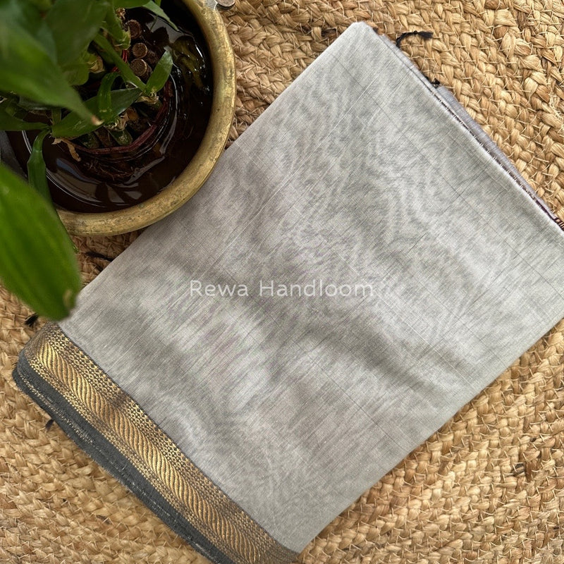 Maheshwari Grey Gicha Weaving Saree GPS018