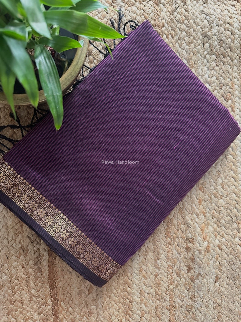 Maheshwari Lavender Garbha Reshami Silk Saree GS263