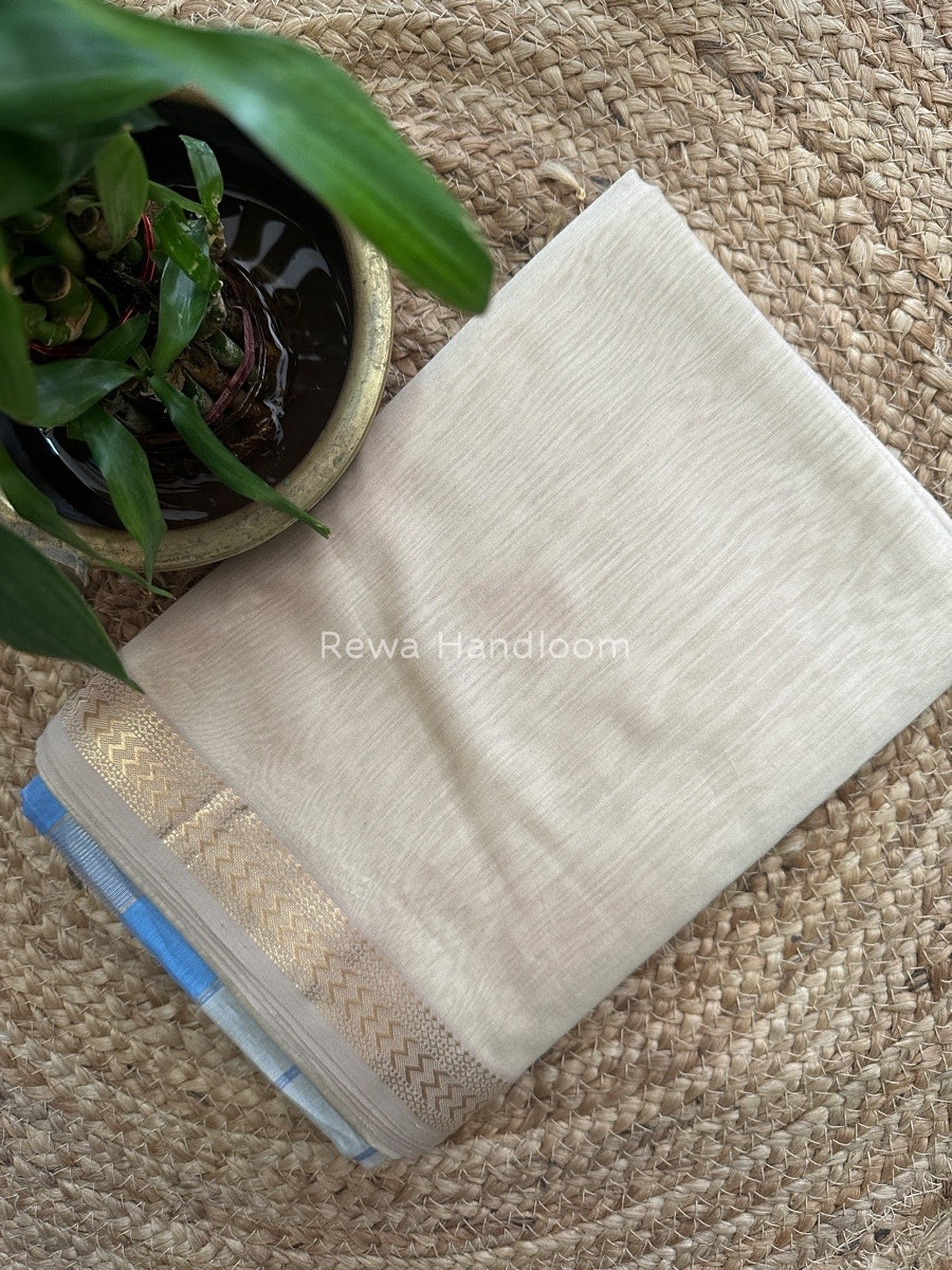 Maheshwari Beige Rasta Lehar Saree RL016