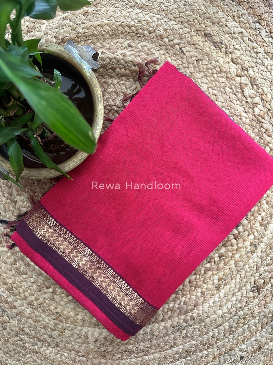 Maheshwari Rani Pink Rasta Lehar Saree RL05