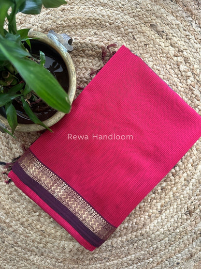 Maheshwari Rani Pink Rasta Lehar Saree RL05