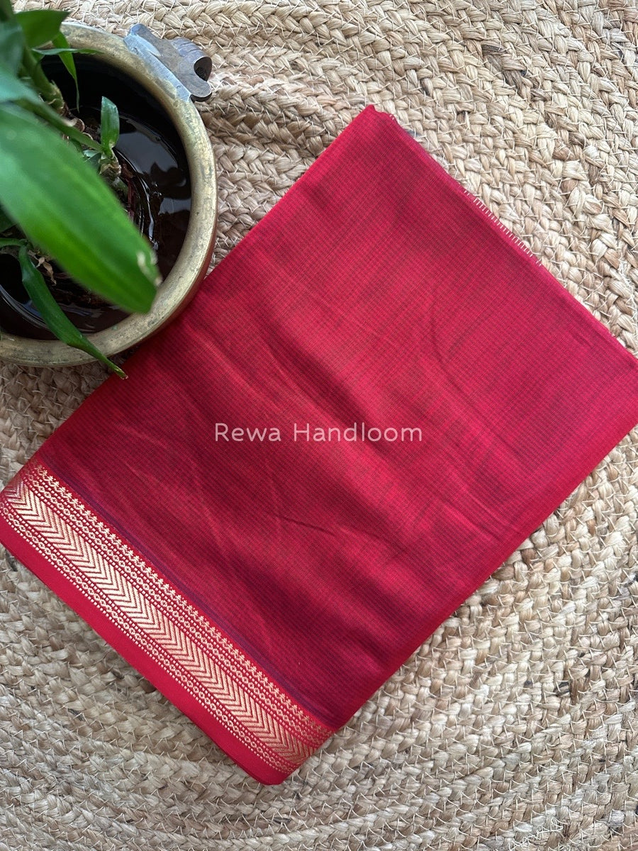 Maheshwari Red Rasta Lehar Saree RL08