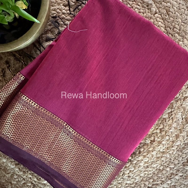 Maheshwari Magenta Zari Skirt Saree ZS089