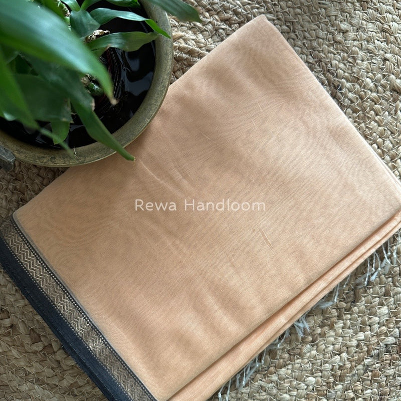 Maheshwari Peach Gicha Weaving Saree GPS019