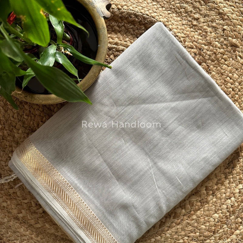 Maheshwari Grey Gicha Weaving Saree GPS08