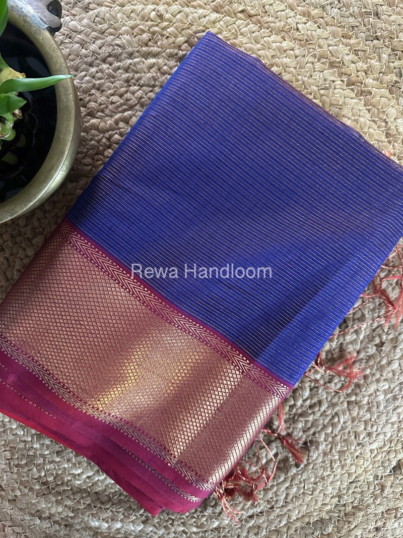 Exclusive Maheshwari Violet Tissue Silk Saree ZTS0142