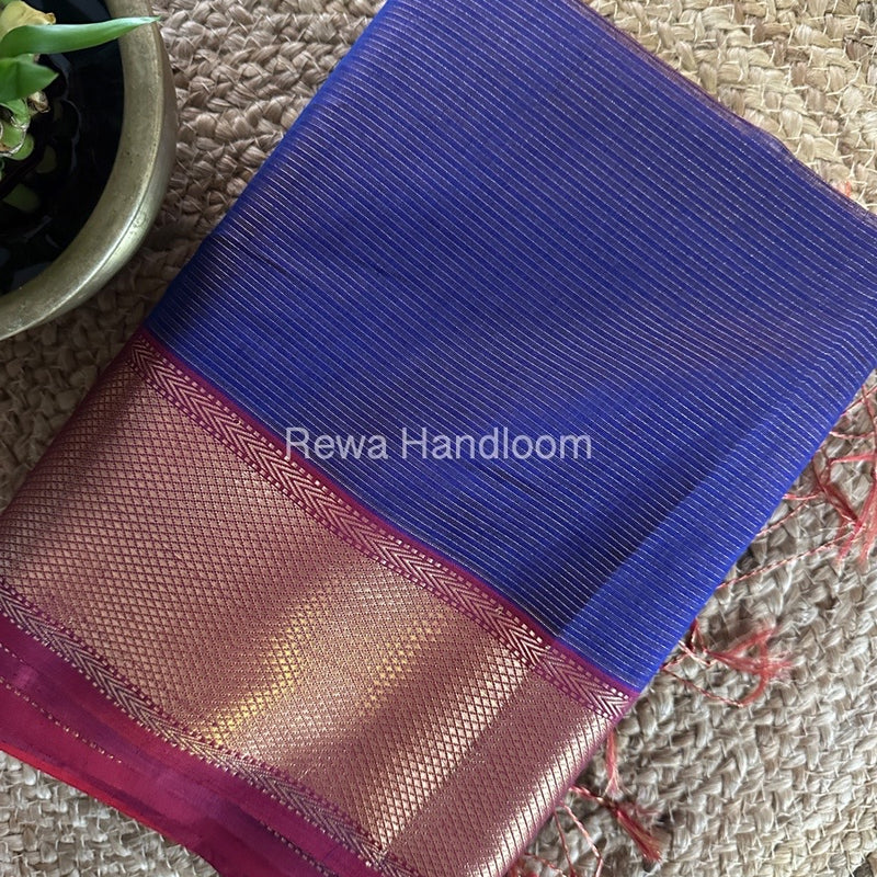 Exclusive Maheshwari Violet Tissue Silk Saree ZTS0142