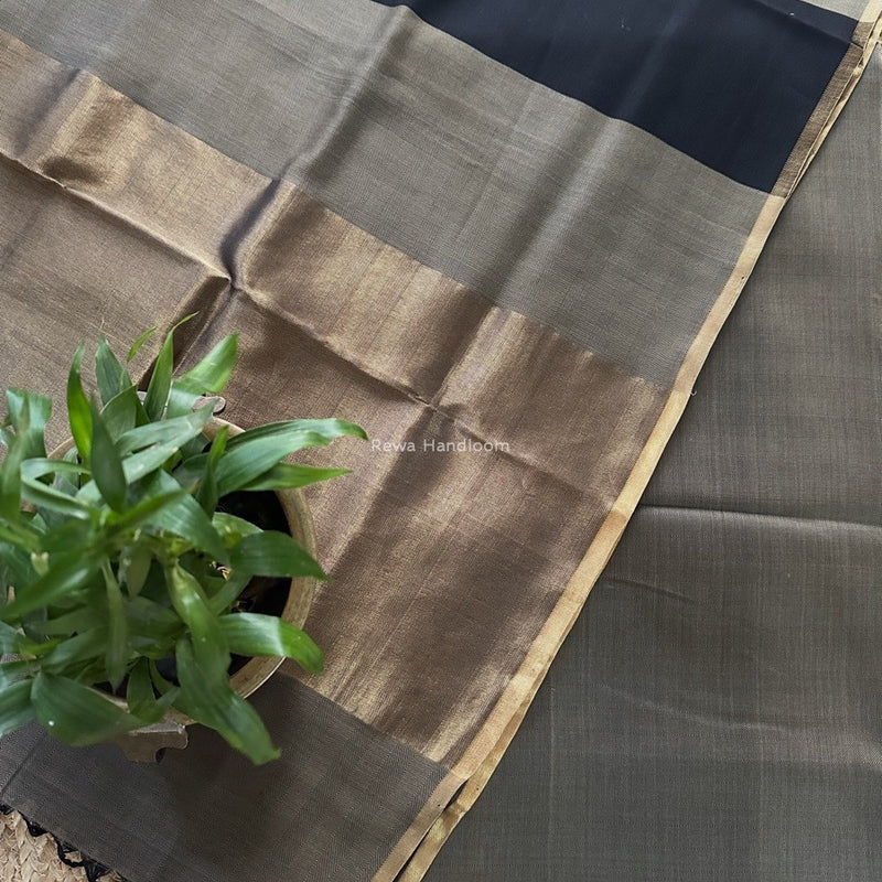 Maheshwari Dark Beige Four Pedal Top-Dupatta FPSS01