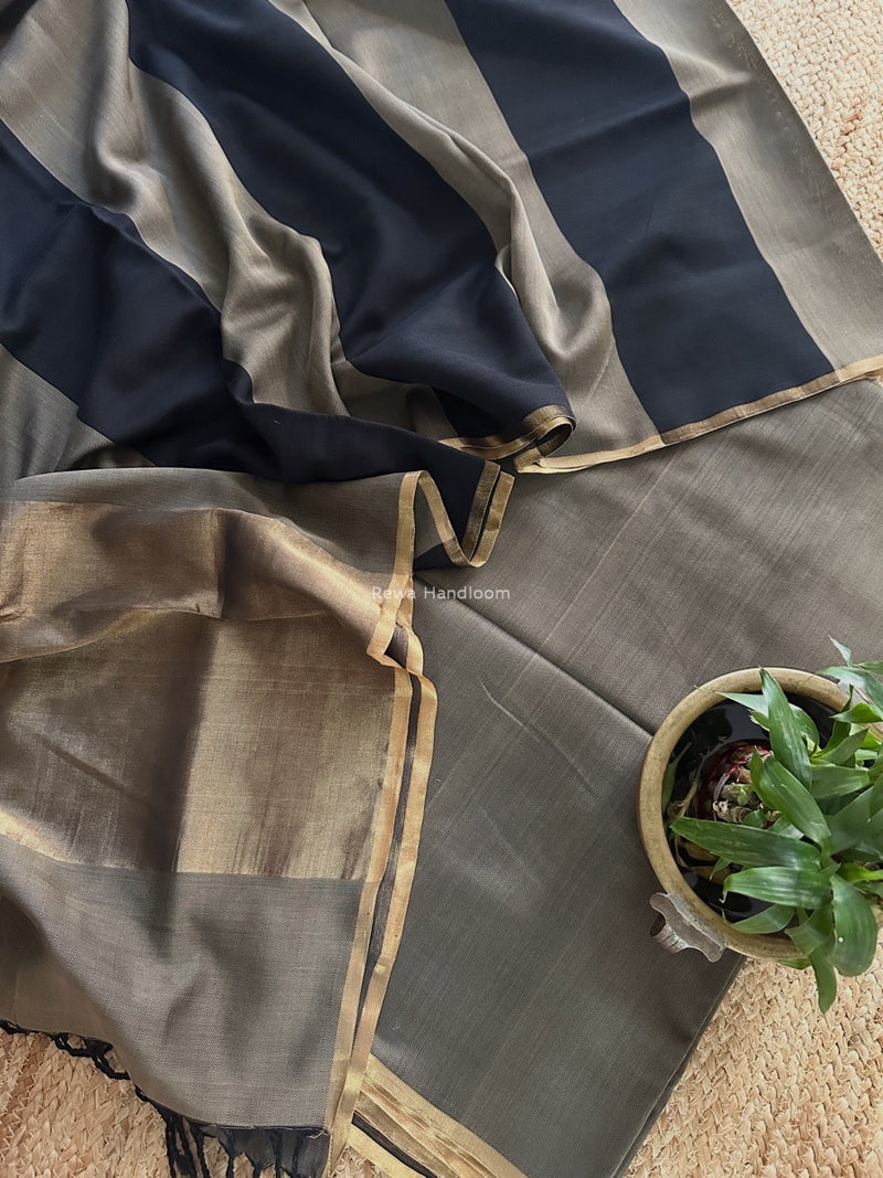 Maheshwari Dark Beige Four Pedal Top-Dupatta FPSS01