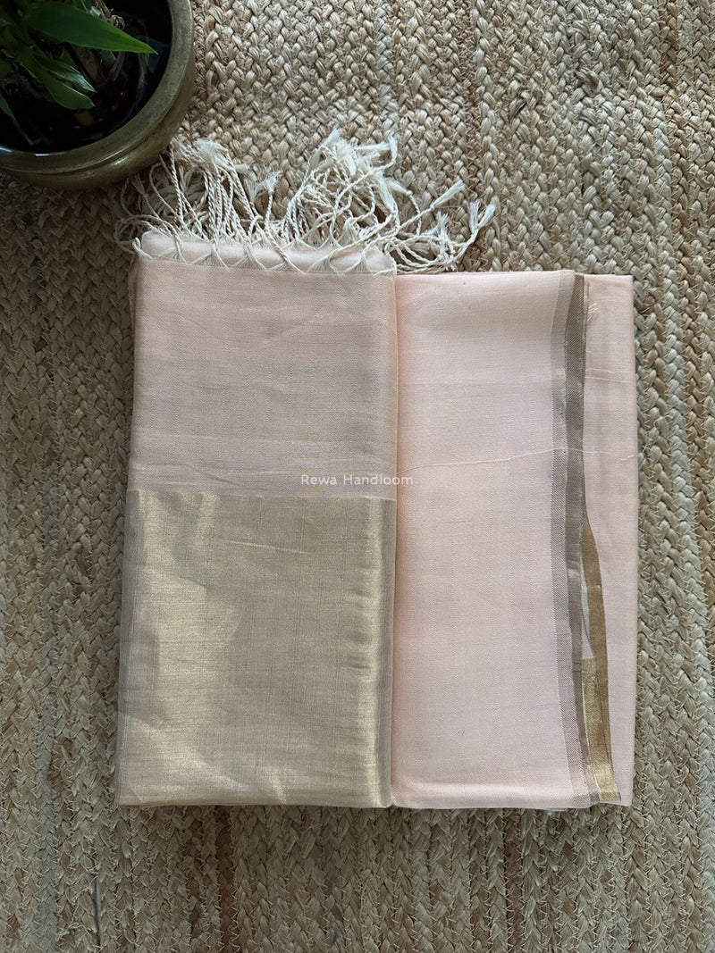 Maheshwari Peach Four Paddle Top-Dupatta FPSS02
