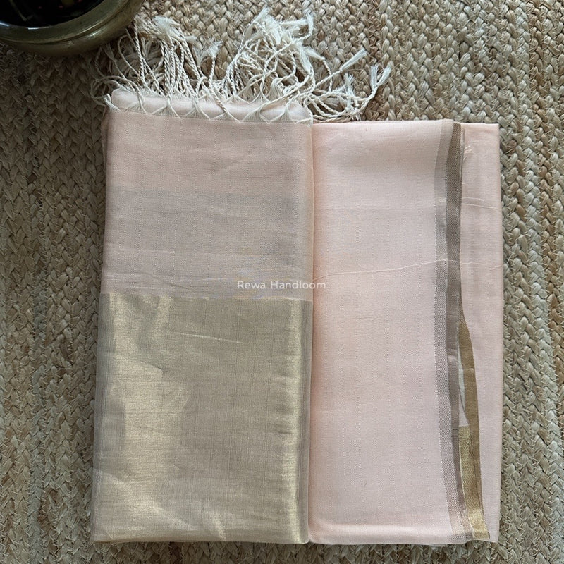 Maheshwari Peach Four Paddle Top-Dupatta FPSS02