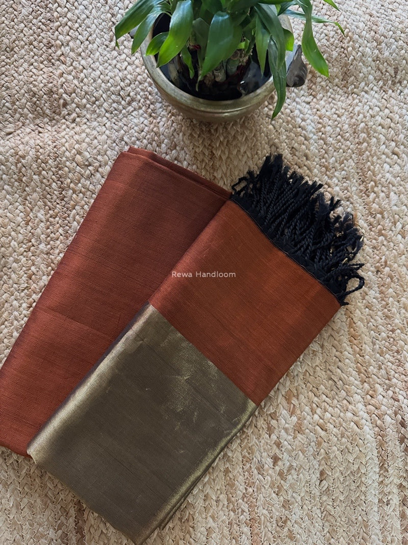 Maheshwari Rust Four Pedal Top-Dupatta FPSS03