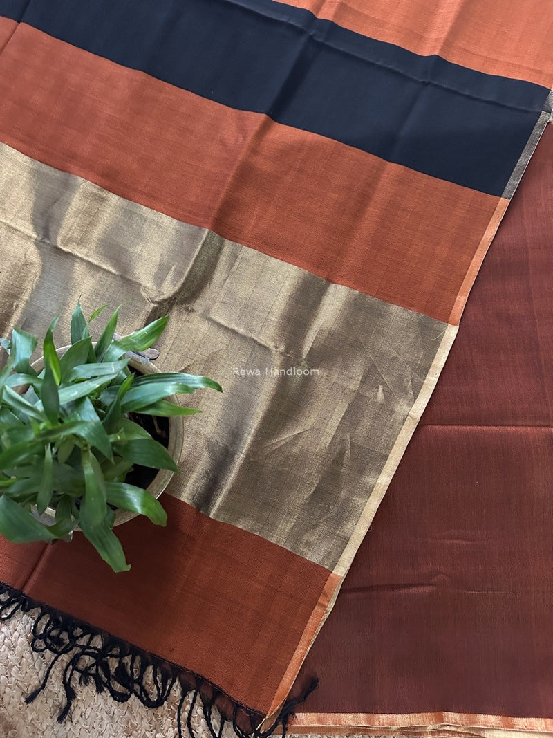 Maheshwari Rust Four Pedal Top-Dupatta FPSS03