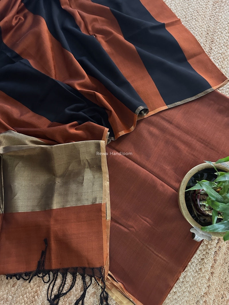 Maheshwari Rust Four Pedal Top-Dupatta FPSS03