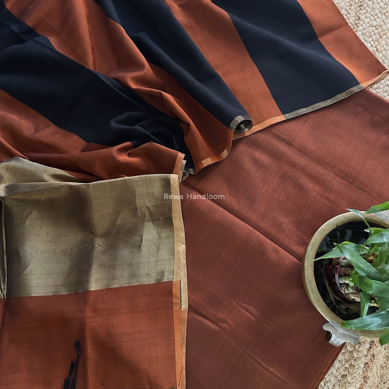 Maheshwari Rust Four Pedal Top-Dupatta FPSS03