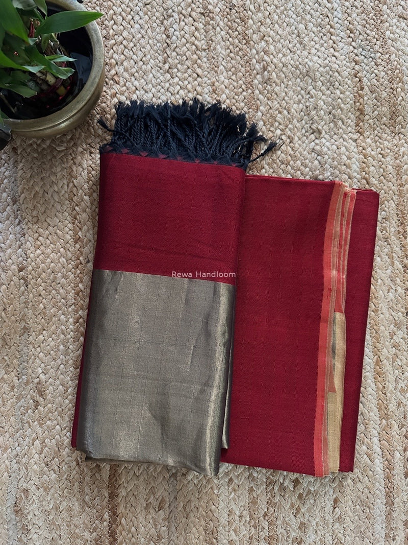 Maheshwari Maroon Four Pedal Top-Dupatta FPSS04