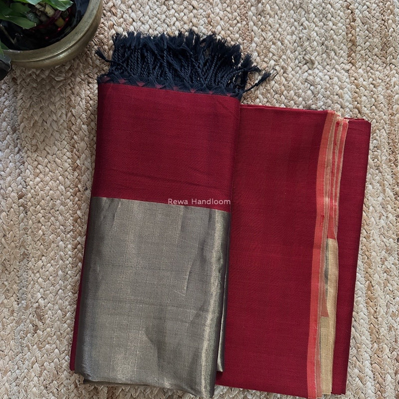 Maheshwari Maroon Four Pedal Top-Dupatta FPSS04
