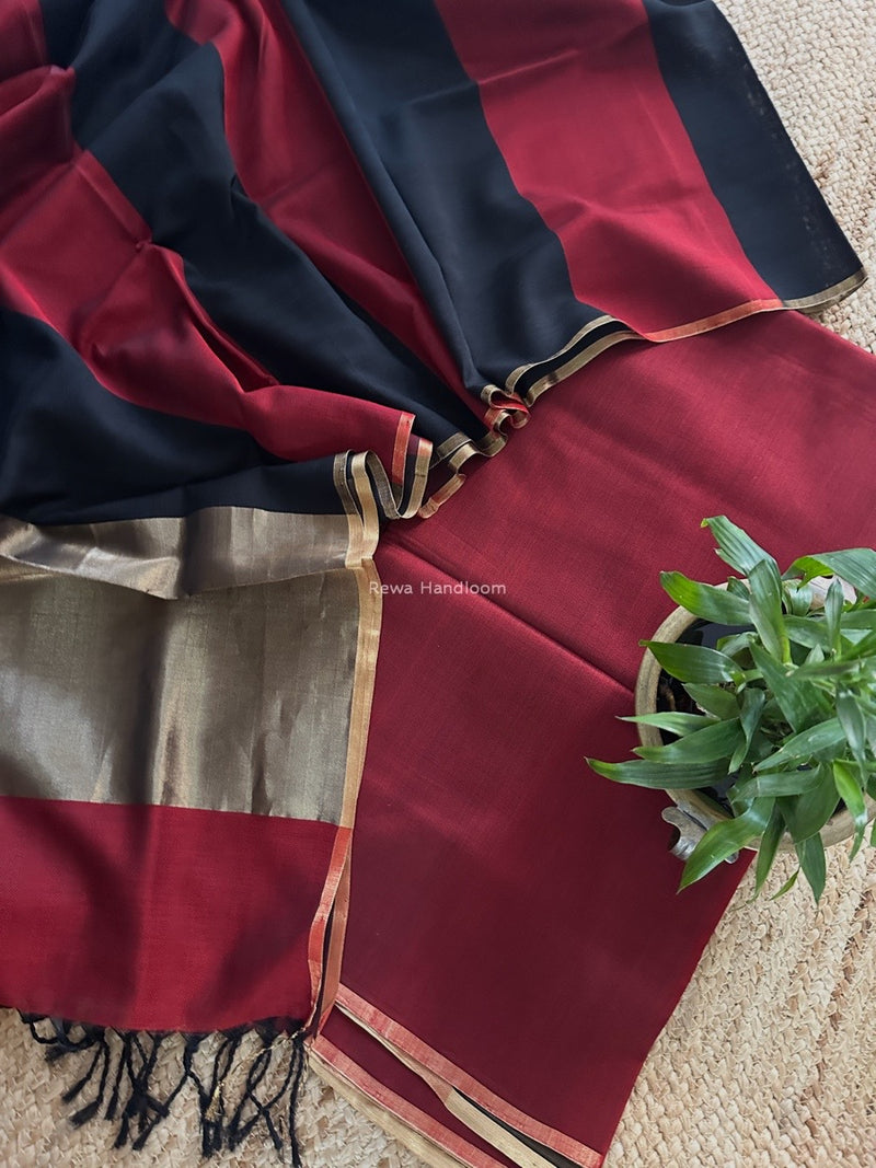 Maheshwari Maroon Four Pedal Top-Dupatta FPSS04