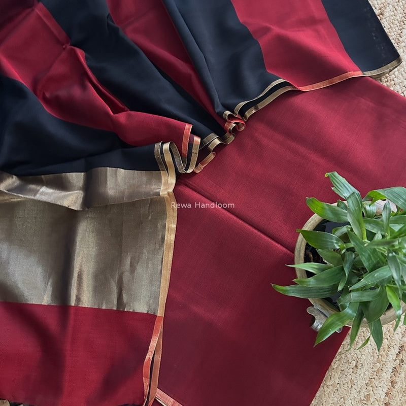 Maheshwari Maroon Four Pedal Top-Dupatta FPSS04