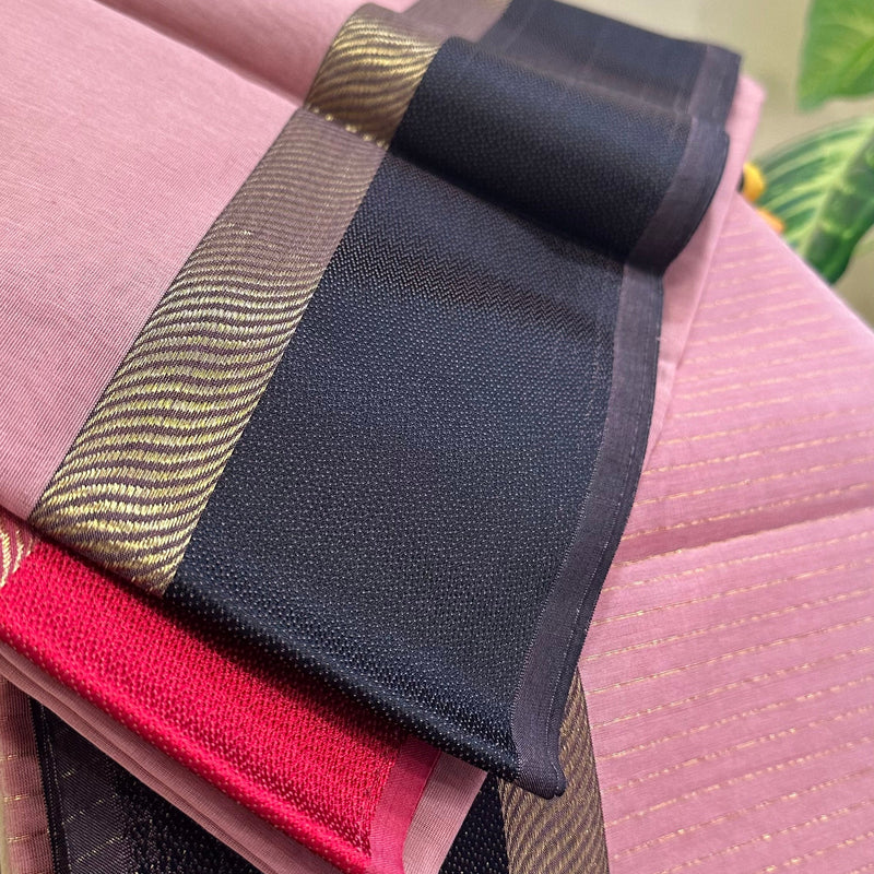 Peach Pink Ganga Jamuna Maheshwari  Saree