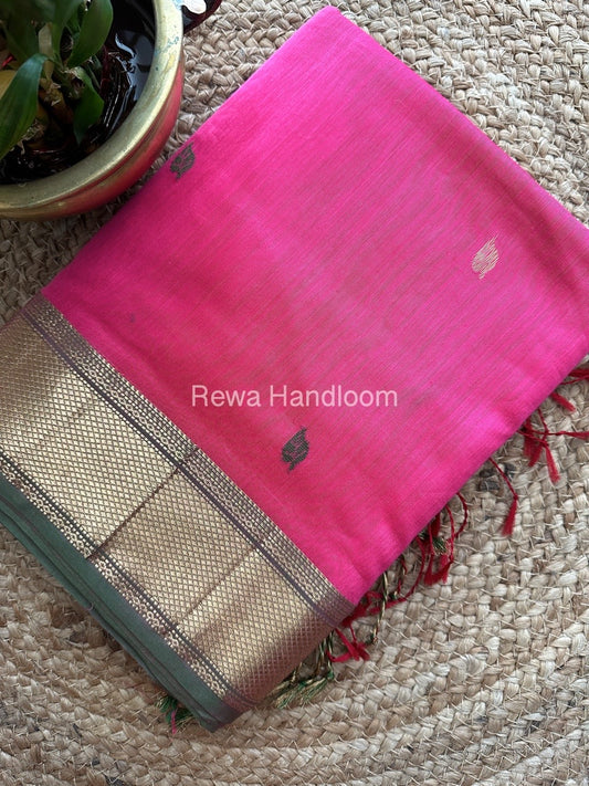 Butta Pallu Zari Border Maheshwari Saree