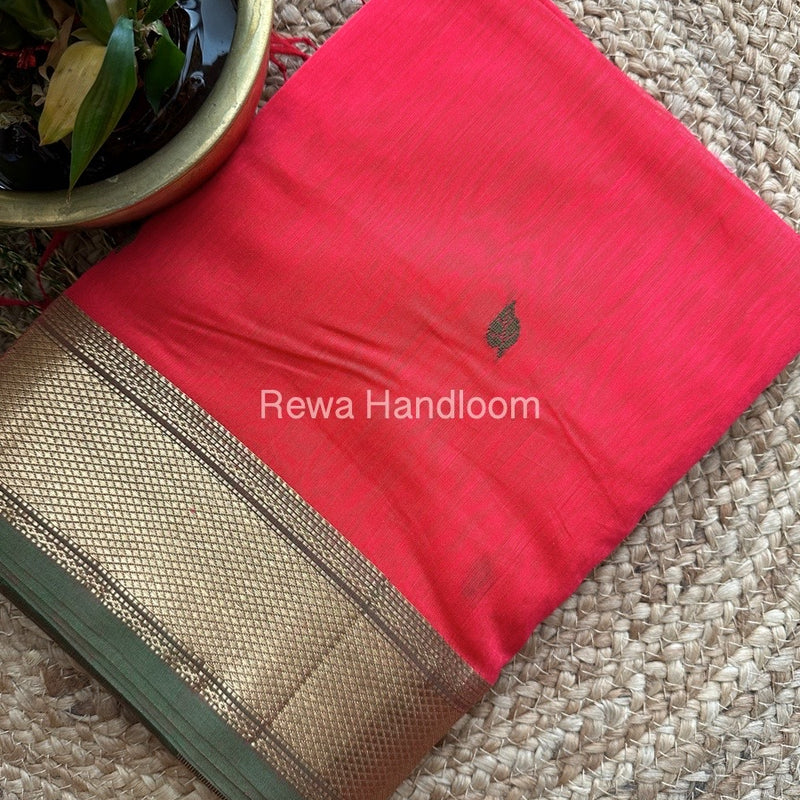  Butta Pallu Zari Border Maheshwari Saree