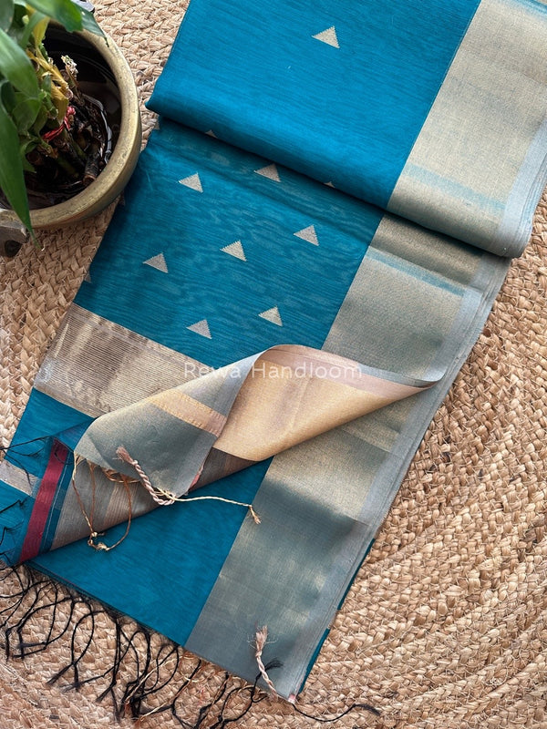  Zari Triangle Butti Maheshwari Saree