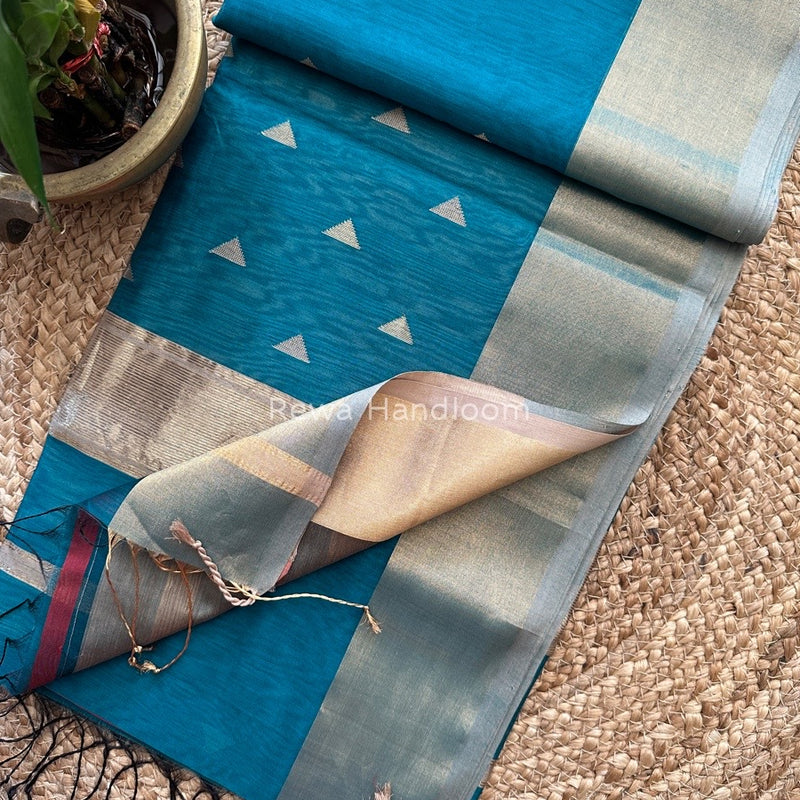  Zari Triangle Butti Maheshwari Saree